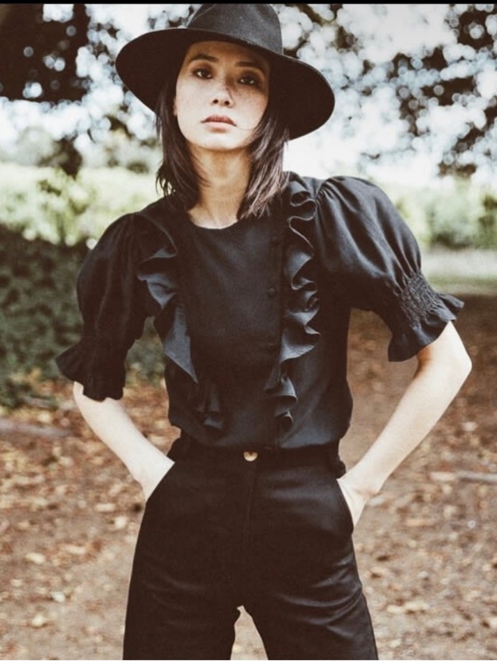 Kara Thoms - Elodie top - Size Small - Black Silk